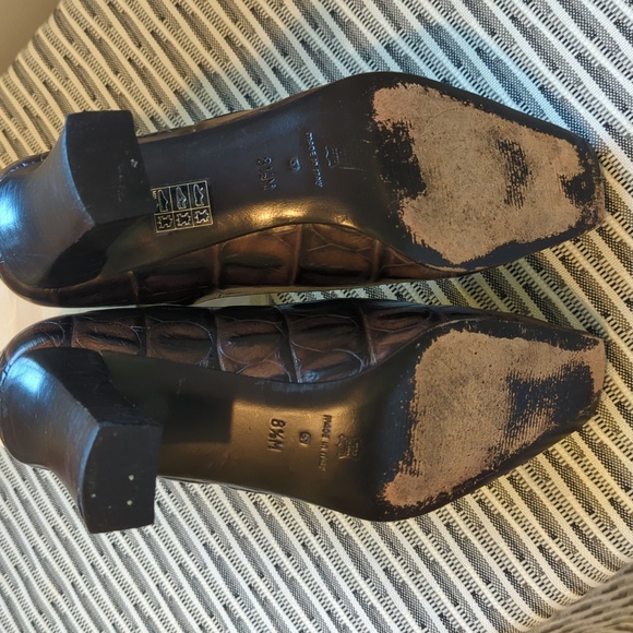 Via Spiga Croc Embossed 3" Heels - Picture 4 of 9